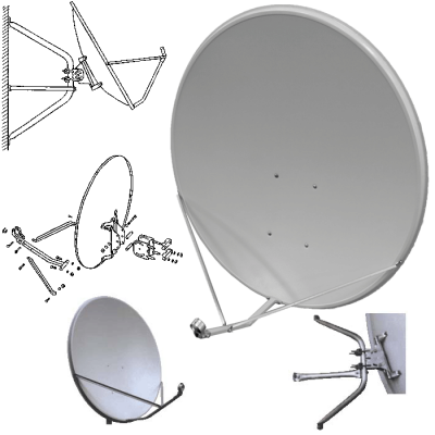 Антенна спутниковая офсетная АУМ CTB-0.8 с логотипом Триколор в фирменном салоне Триколора